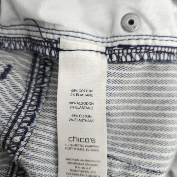 Platinum Chicos Skimmer Jeans Train Conductor Stipe High Rise Straight Denim - Picture 5 of 8